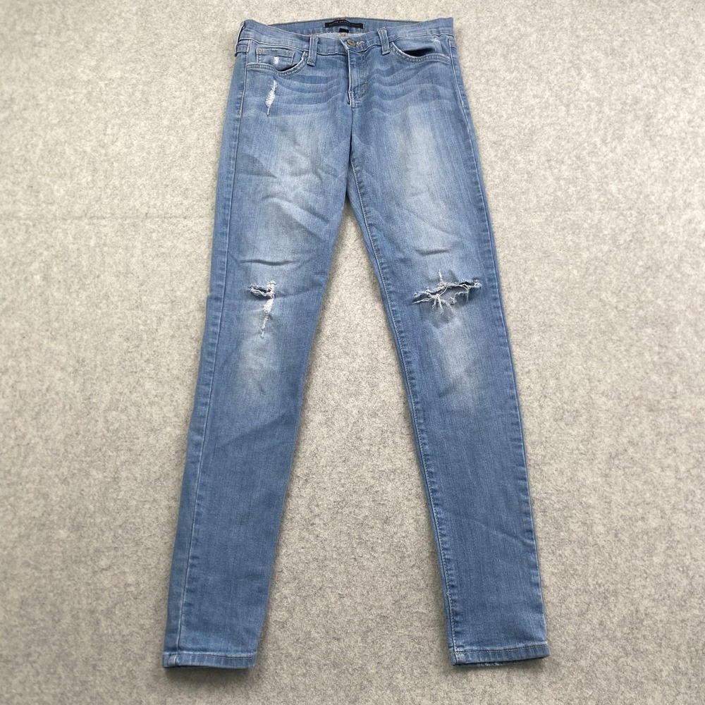 Flying Monkey Platinum Skinny Jeans Womens 28 (27x30) Blue Light Wash Distressed
